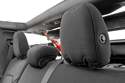 Fundas de asiento | Asientos individuales delanteros | Con reposabrazos trasero abatible | Delanteros y traseros | 4 puertas | Ford Bronco (21-25)