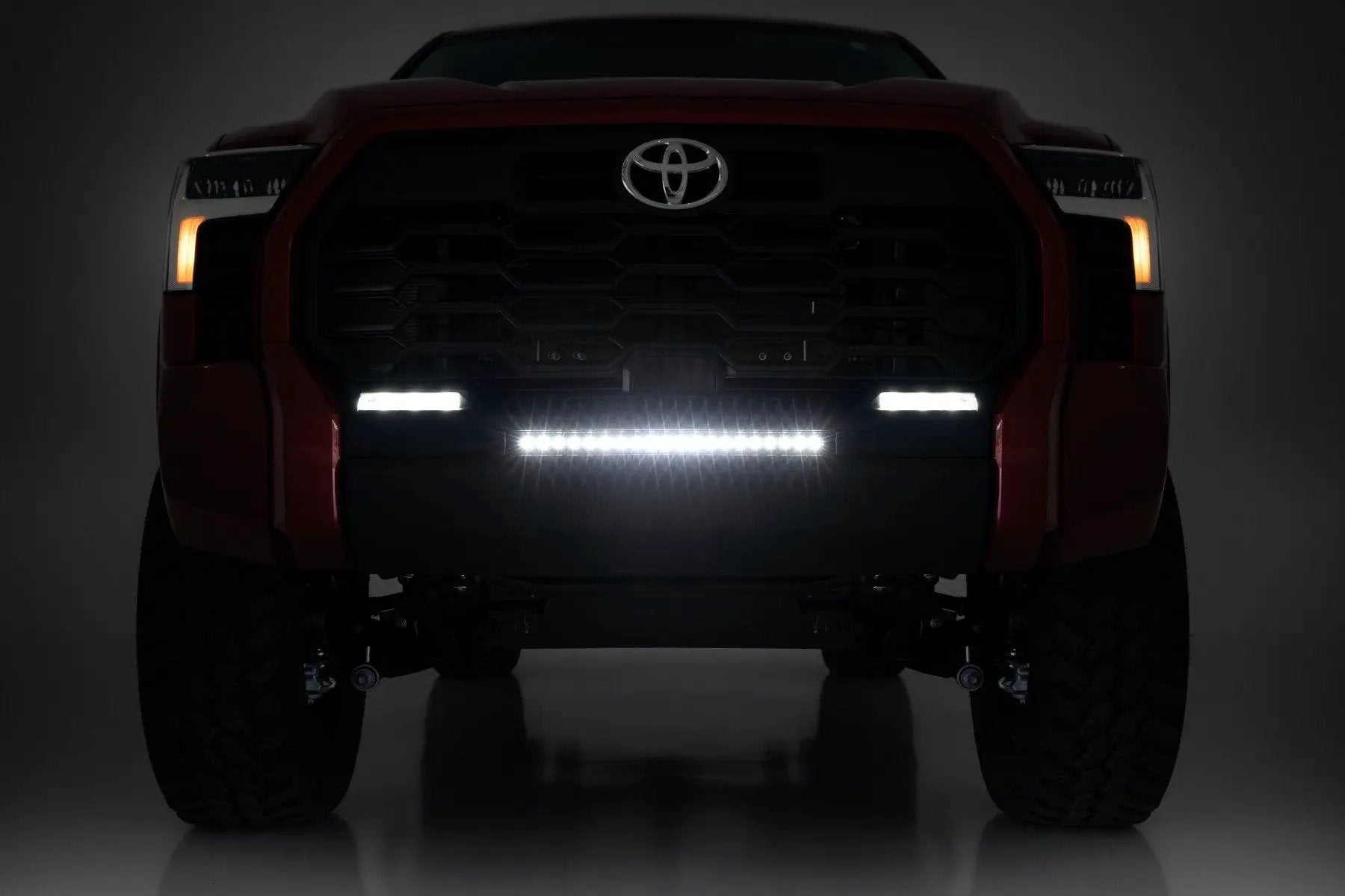 Rough Country LED Light Kit | Bumper Mount | 20" Black Slim Line | Toyota Tundra (22-26) by Rough Country
