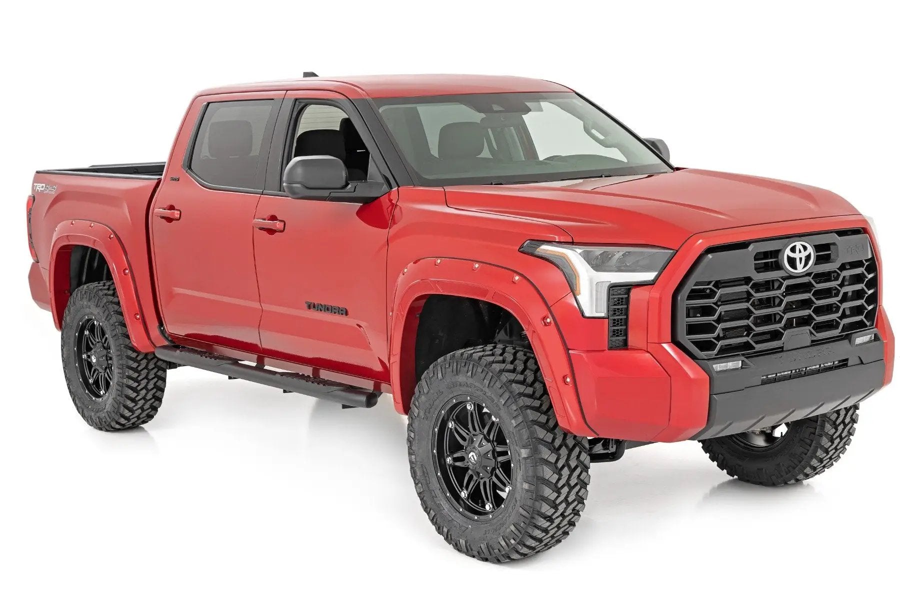 Rough Country Oval Nerf Steps | Crew Cab | Black | Toyota Tundra 2WD/4WD (2022-2026) by Rough Country