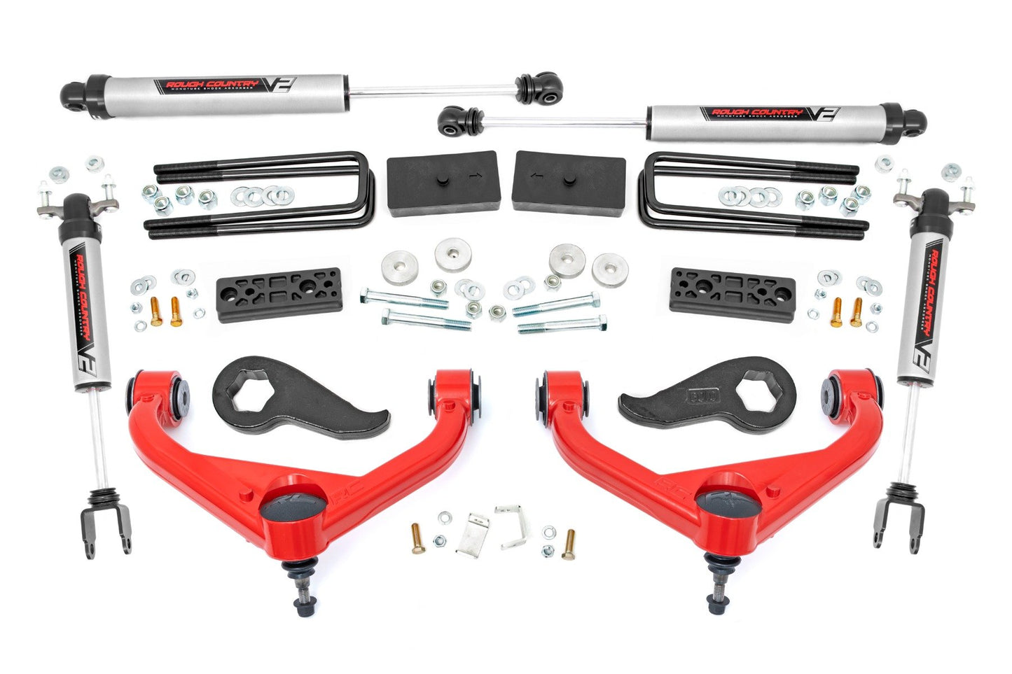 Rough Country 3 Inch Lift Kit | UCAs | V2 | w/ Overloads | Chevy/GMC 2500HD/3500HD (20-26)