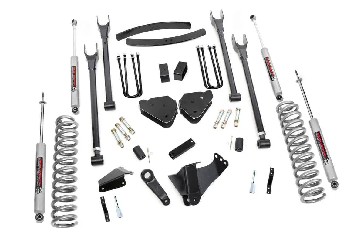 Rough Country 6 Inch Lift Kit | Gas | 4 Link | OVLDS | Ford F-250/F-350 Super Duty (05-07) by Rough Country