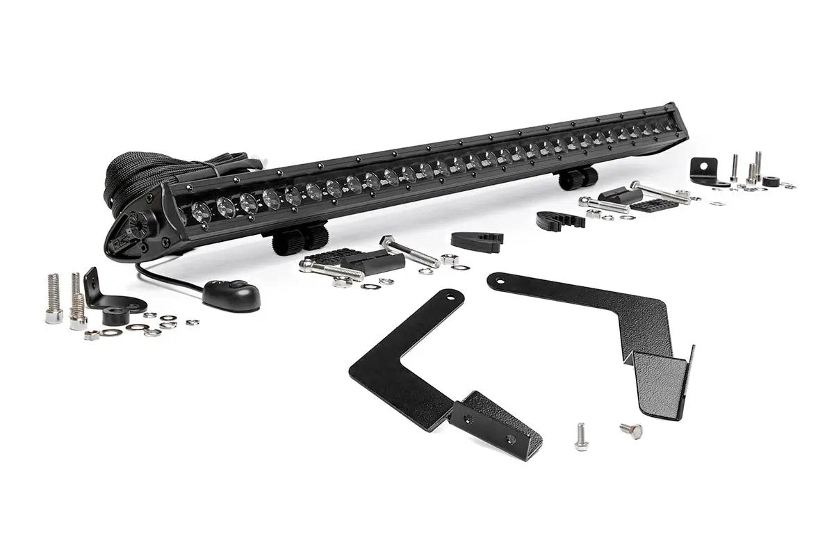Rough Country LED Light Kit | Lower Grille Mount | 30" Black Single Row | Toyota Tacoma (16-23) by Rough Country