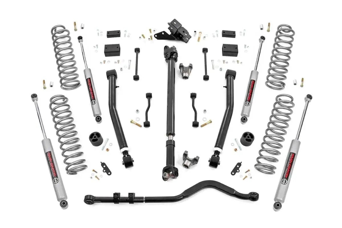 Rough Country 3.5 Inch Lift Kit | Adj Lower | FR D/S | Jeep Wrangler Unlimited 4WD (24-26) by Rough Country