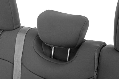 Rough Country Seat Covers | Front and Rear | Jeep Wrangler Unlimited 4WD (2018-2026)