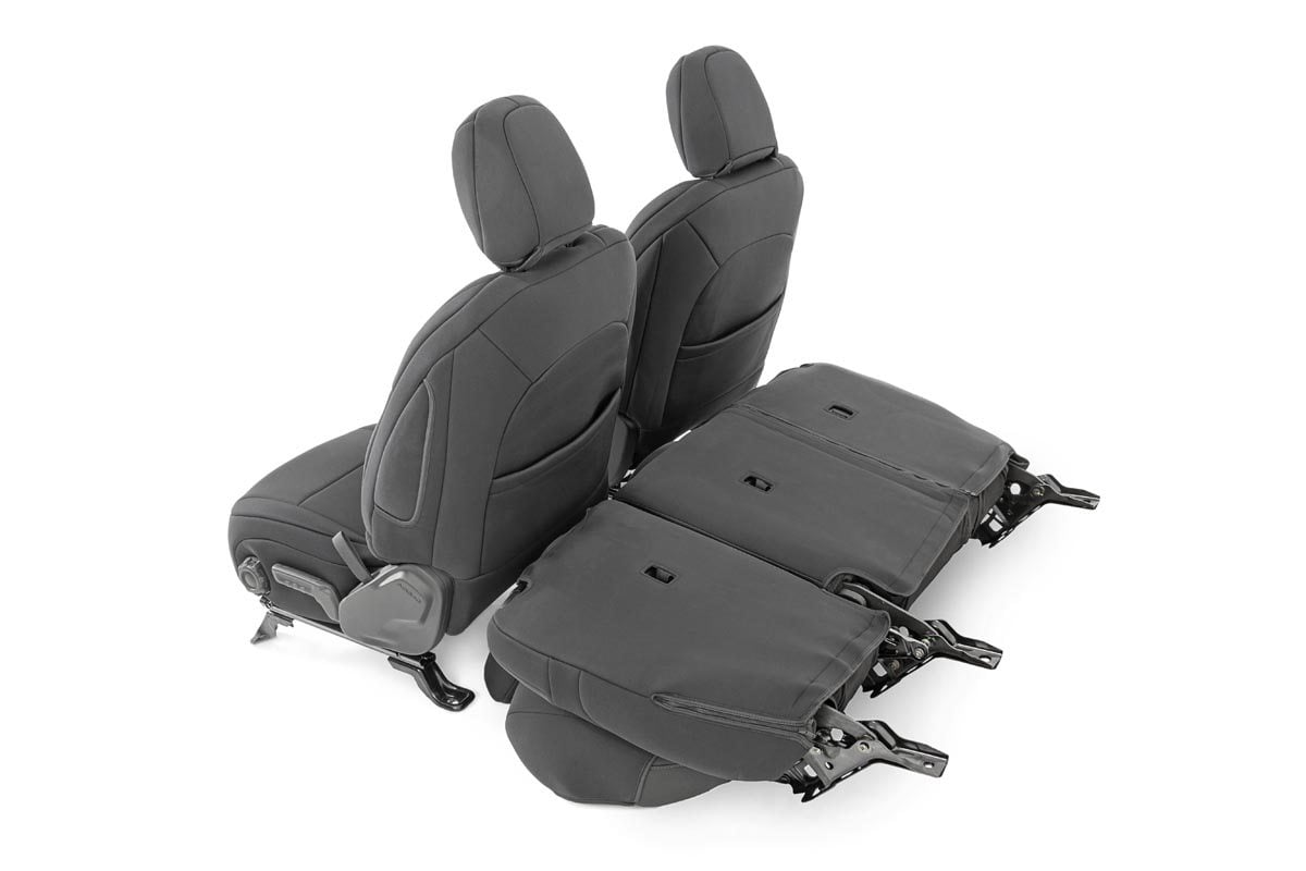 Rough Country Seat Covers | Front and Rear | Jeep Wrangler Unlimited 4WD (2018-2026)