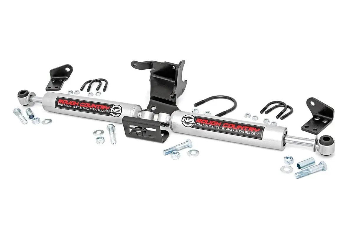 Rough Country N3 Steering Stabilizer | Dual | 2.5-8 Inch Lift | Jeep Gladiator JT/Wrangler JL (18-26) by Rough Country
