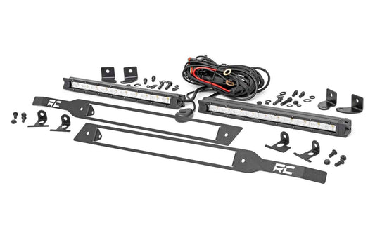 Kit de luces LED | Montaje en parrilla | Par de luces delgadas cromadas de 10" | Chevy Silverado 1500 (19-22)
