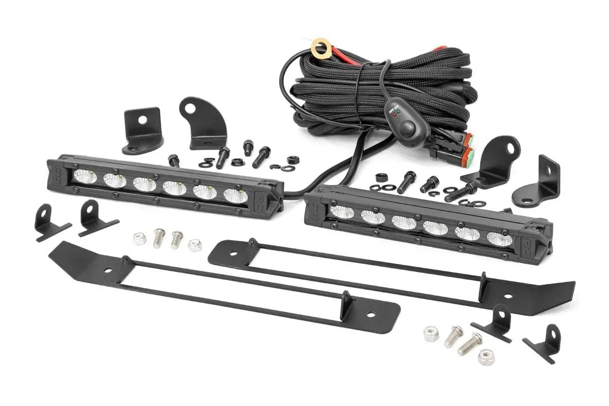 Rough Country Dual 6in LED Grille Kit | Black Slimline | Ram 1500 2WD/4WD (2019-2024) by Rough Country