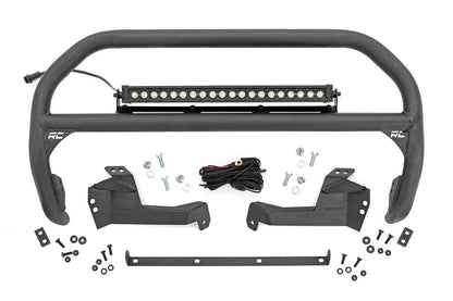 Rough Country Nudge Bar | 20 Inch BLK DRL Single Row LED | Ford Bronco Sport 4WD (21-24) by Rough Country
