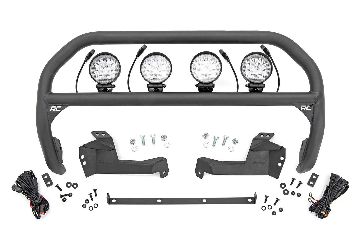 Rough Country Nudge Bar | 4 Inch Round Led (x4) | Ford Bronco Sport 4WD (2021-2024) by Rough Country