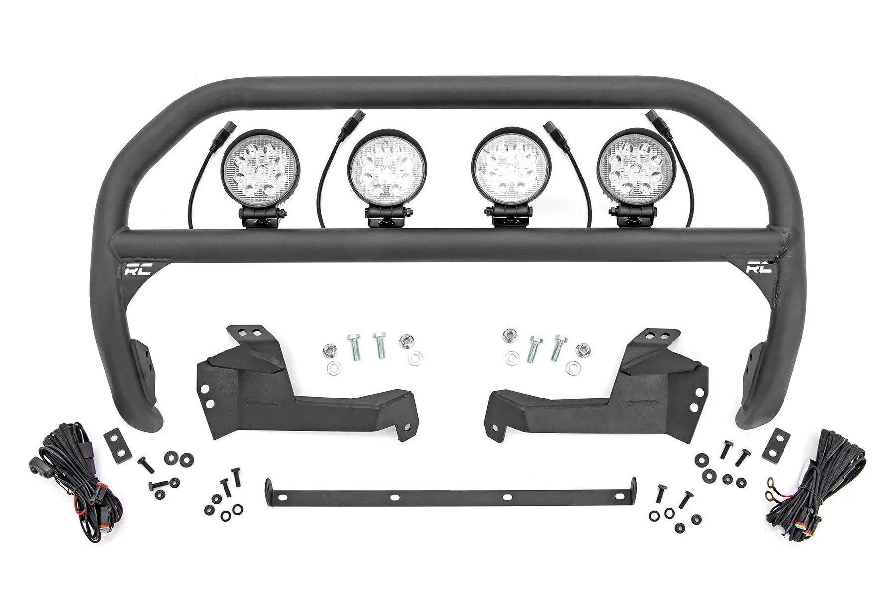 Rough Country Nudge Bar | 4 Inch Round Led (x4) | Ford Bronco Sport 4WD (2021-2024) by Rough Country