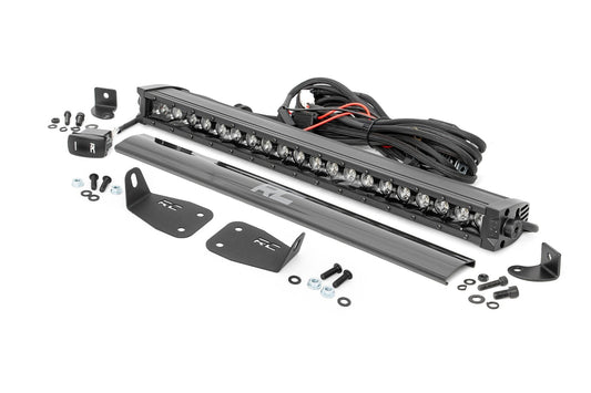 Rough Country LED Light Kit | Bumper Mount | 20" Black Single Row | White DRL | Ford Bronco Sport (21-26)