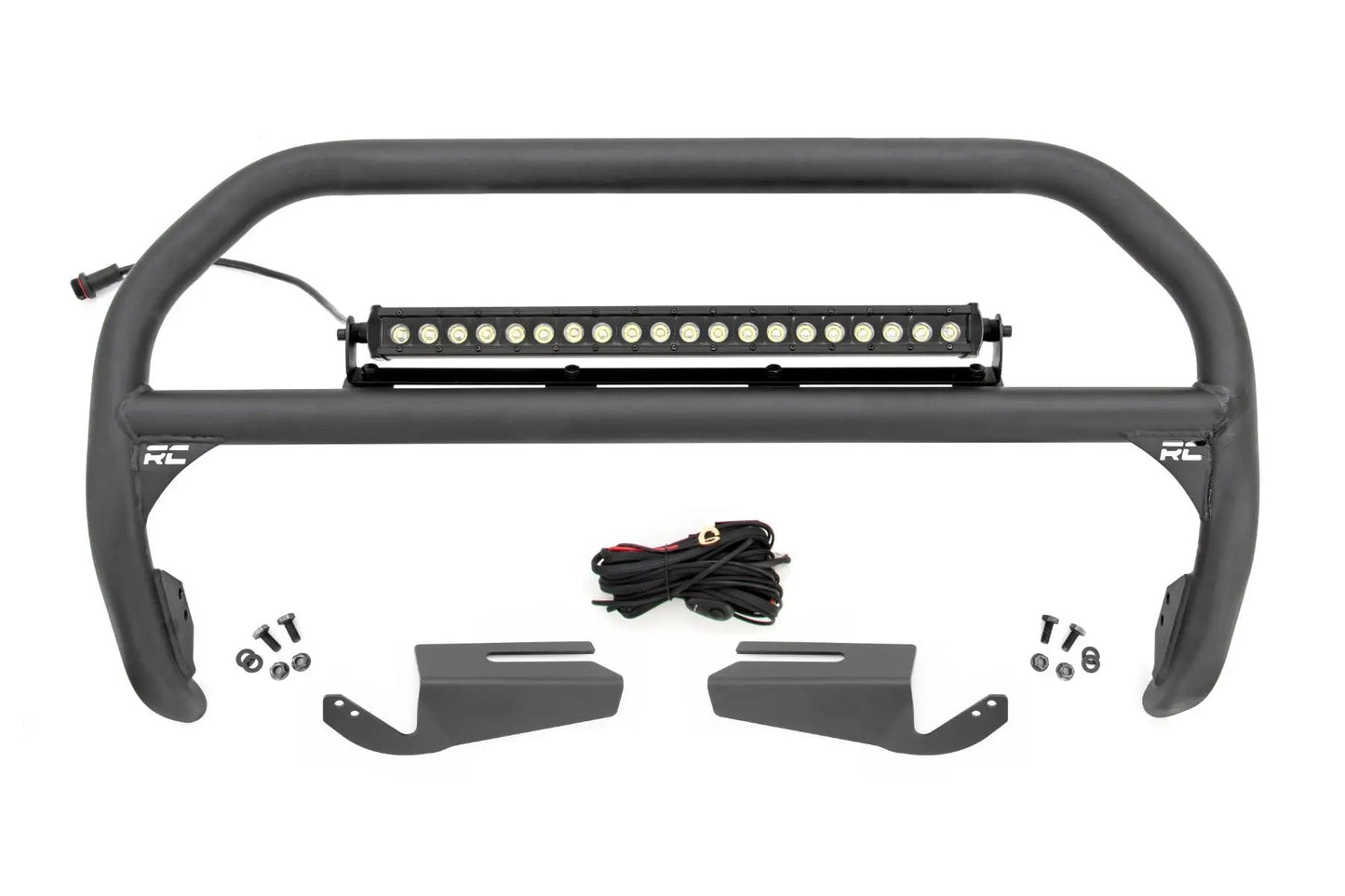 Rough Country Nudge Bar | 20 Inch Black Single Row LED | OE Modular Steel | | Ford Bronco (21-25) by Rough Country