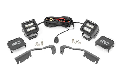 Rough Country LED Light Kit | Ditch Mount | 2" Black Pair | Flood | Nissan Frontier (22-26) by Rough Country