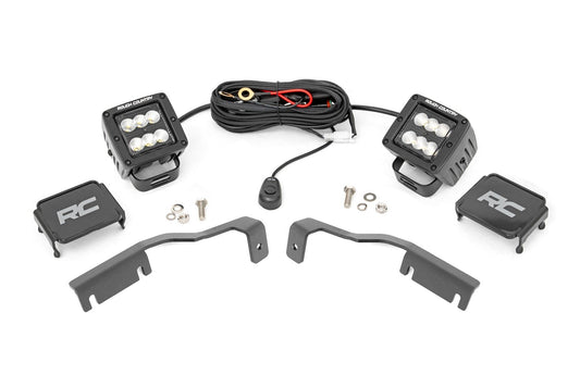 Kit de luces LED | Montaje en zanja | Par negro de 2" | Inundación | Nissan Frontier (22-26)