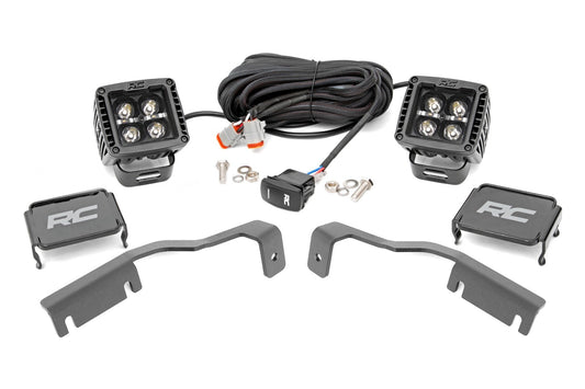 Kit de luces LED | Montaje en zanja | Par de 2" negras | DRL ámbar | Nissan Frontier (22-26)