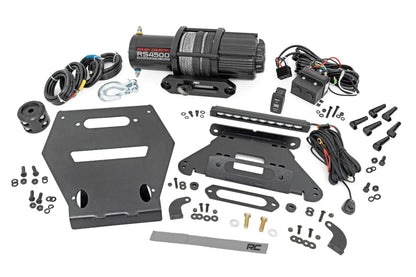 Rough Country LED Light | Winch Mount | RS4500S | 10" Black Slimline | Polaris RZR Pro R by Rough Country