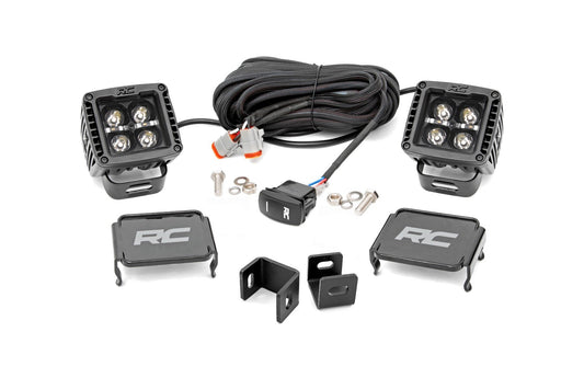 Kit de luces LED | Montaje en zanja | Par negro de 2" | DRL blanco | Toyota Tundra (22-26)