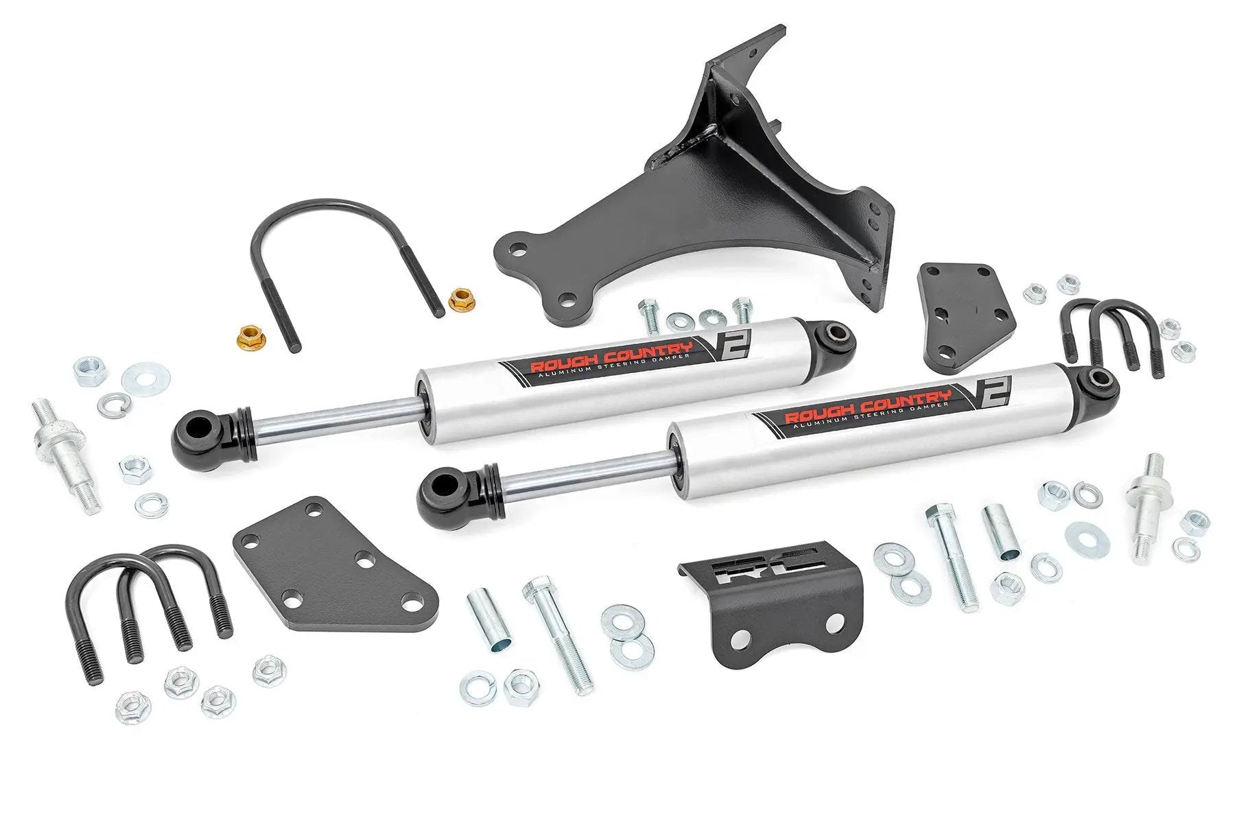 Rough Country V2 Steering Stabilizer | Dual | 2-8 Inch Lift | Ford F-250/F-350 Super Duty (05-26) by Rough Country