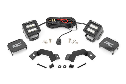 Kit de luces LED | Montaje en zanja | Par negro de 2" | Inundación | Toyota Land Cruiser (24-25)