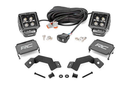 Kit de Luces LED | Soporte de Zanja | Par de 2" Negro | DRL Blanco | Toyota Land Cruiser (24-25)