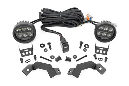 Rough Country LED Light Kit | Ditch Mount | Black Series Round | 3.5 Inch | Amber DRL | Toyota LandCruiser (2024) by Rough Country