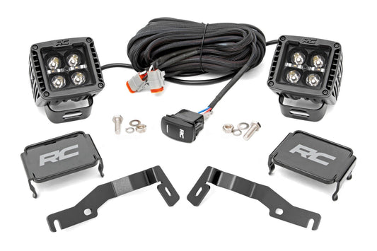 Kit de luces LED | Montaje en zanja | Par negro de 2" | DRL blanco | Toyota Tacoma (24-25)