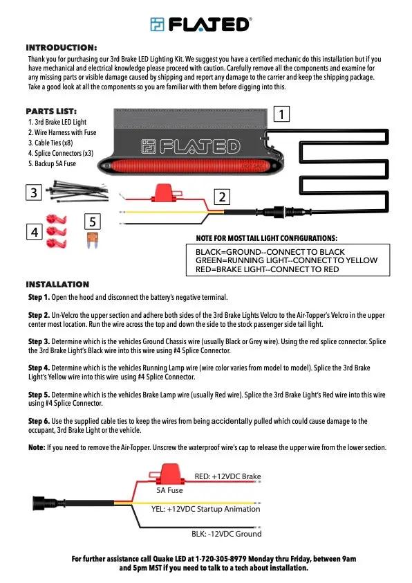 Flated Universal 3rd Brake Light Kit for Air-Topper® by FLATED