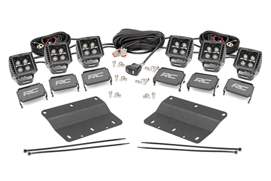Kit de luces LED | Montaje antiniebla | Par triple de 2" negro | DRL blanco | Ford Bronco (21-25)