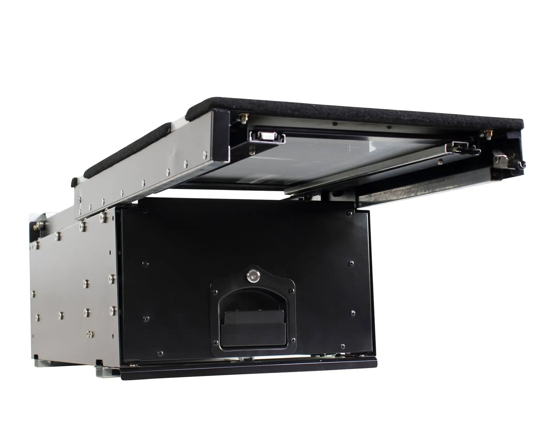 OVS Cargo Box With Slide Out Drawer & Working Station - Black Powder Coat by OVS