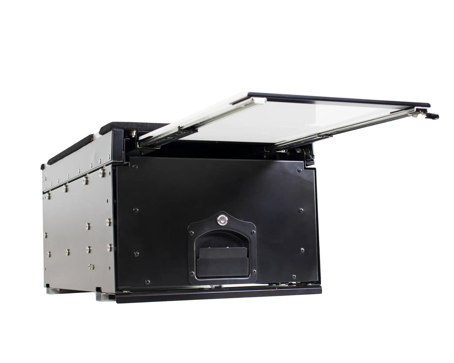 OVS Cargo Box With Slide Out Drawer & Working Station - Black Powder Coat by OVS