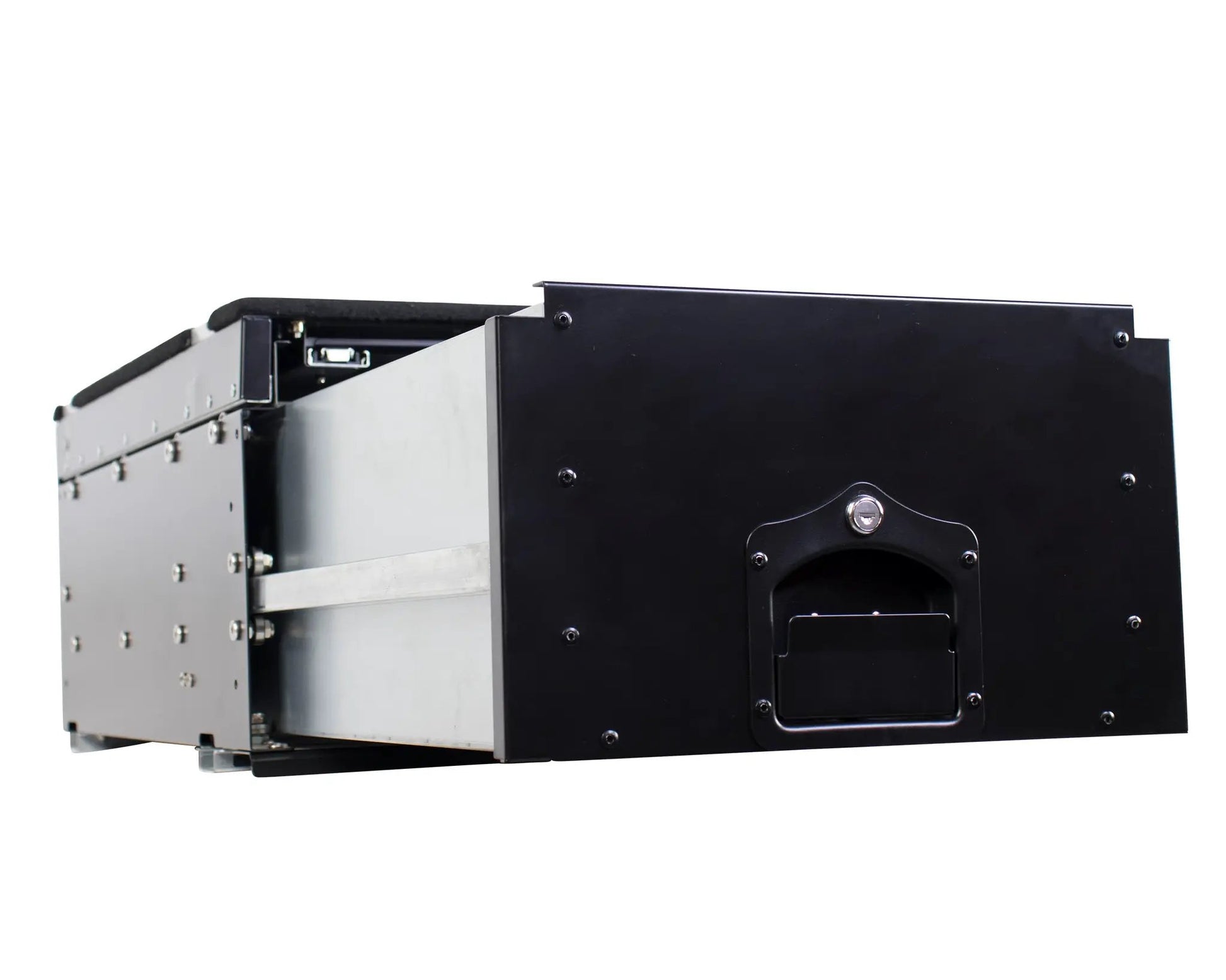 OVS Cargo Box With Slide Out Drawer & Working Station - Black Powder Coat by OVS