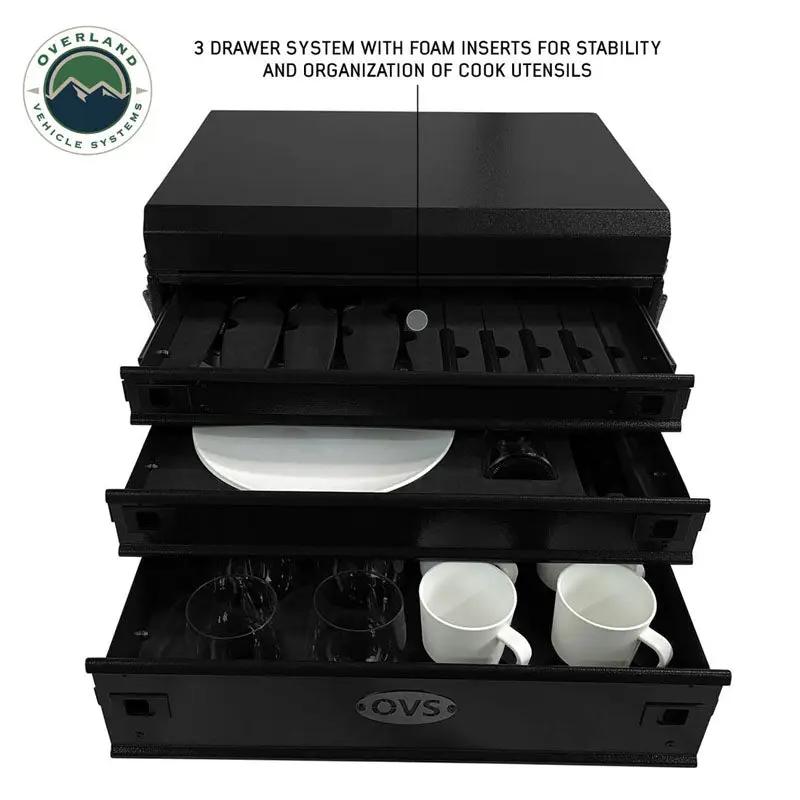 OVS Overland Kitchen Kit - 39 Piece Utensil, Aluminum Storage Box With Custom Cut Foam by OVS