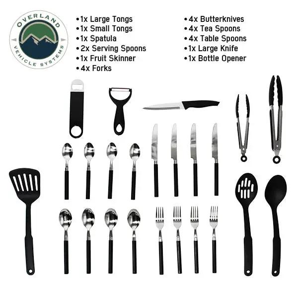 OVS Overland Kitchen Kit - 24 Piece Cooking and Utensil Kit, Hanging Carrying Case by OVS