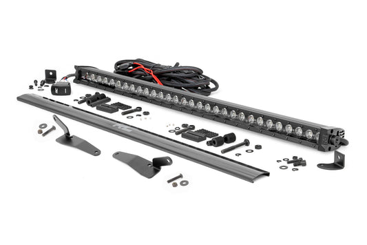 Rough Country 30" Single Row Light Mount | Front | Black Series | White DRL | Polaris RZR Turbo R