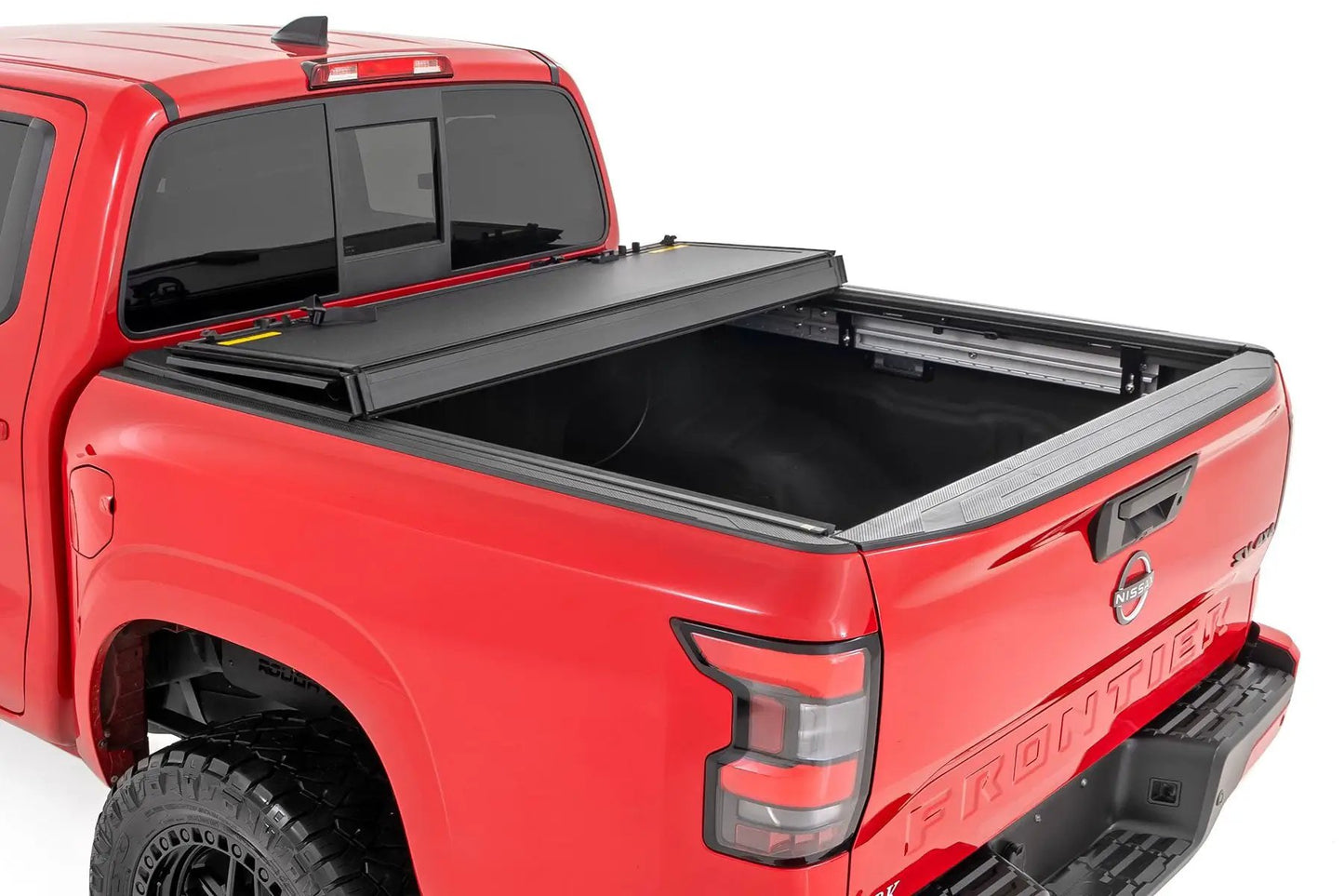 Rough Country Hard Tri-Fold Flip Up Bed Cover | 5' Bed | Nissan Frontier 2WD/4WD (22-26) by Rough Country