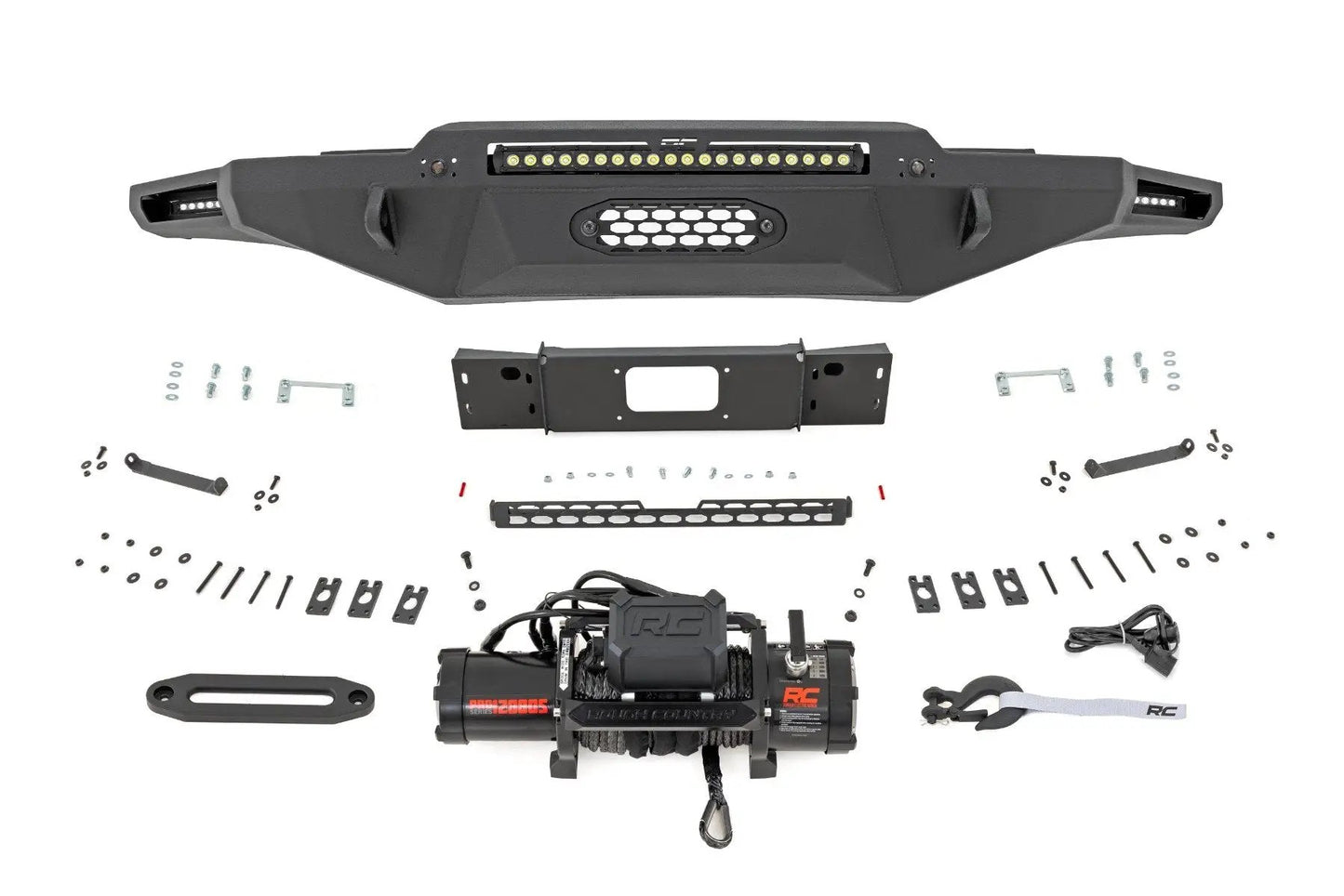 Rough Country Hybrid Front Bumper | 12000S | Blk LED | Toyota Tundra 2WD/4WD (2022-2026) by Rough Country