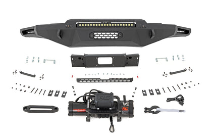 Rough Country Hybrid Front Bumper | 12000S | Blk LED w/ Amber DRL | Toyota Tundra (22-26)