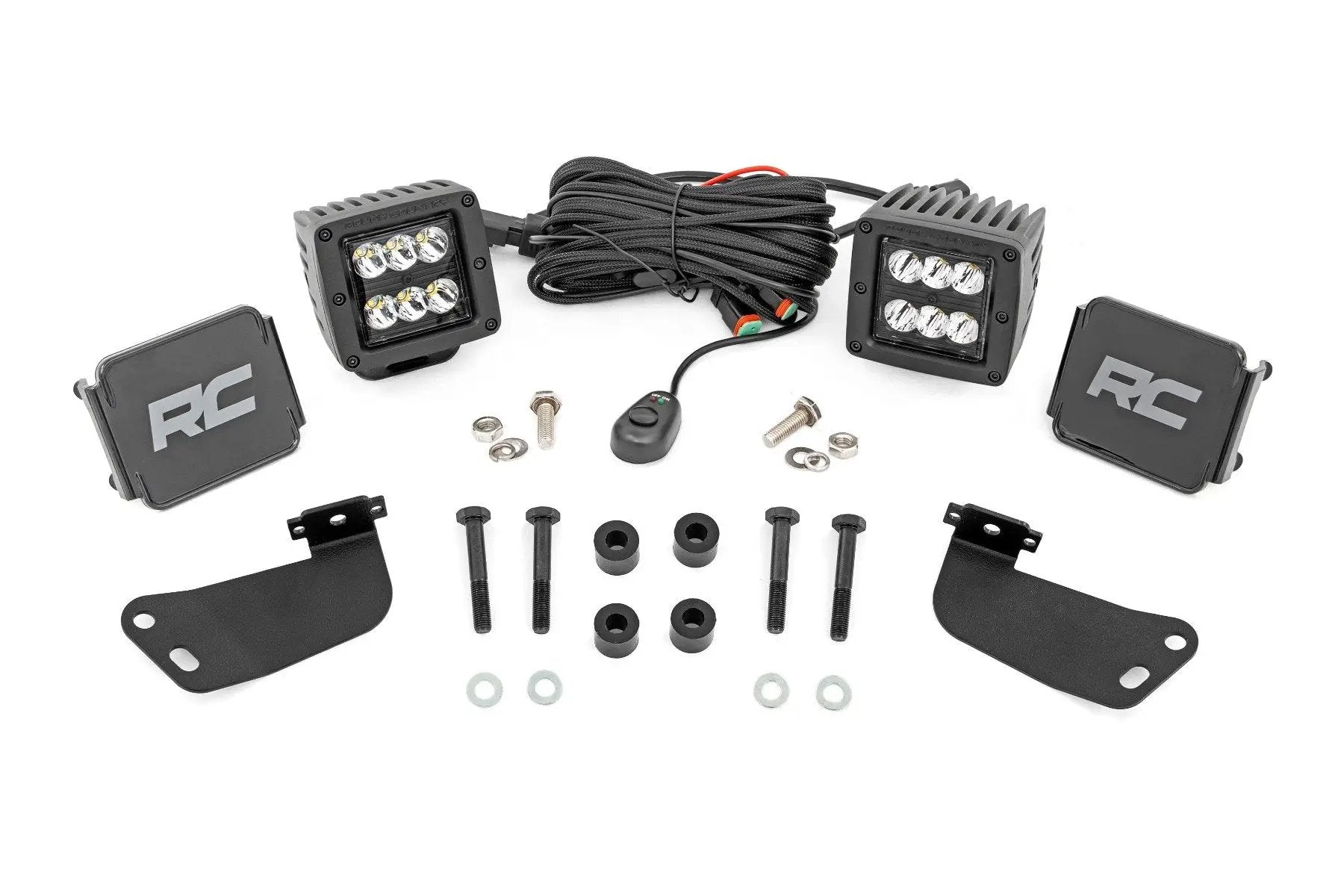 Rough Country LED Light Kit | Front Mount | 2" Black Pair | Segway 570 F by Rough Country