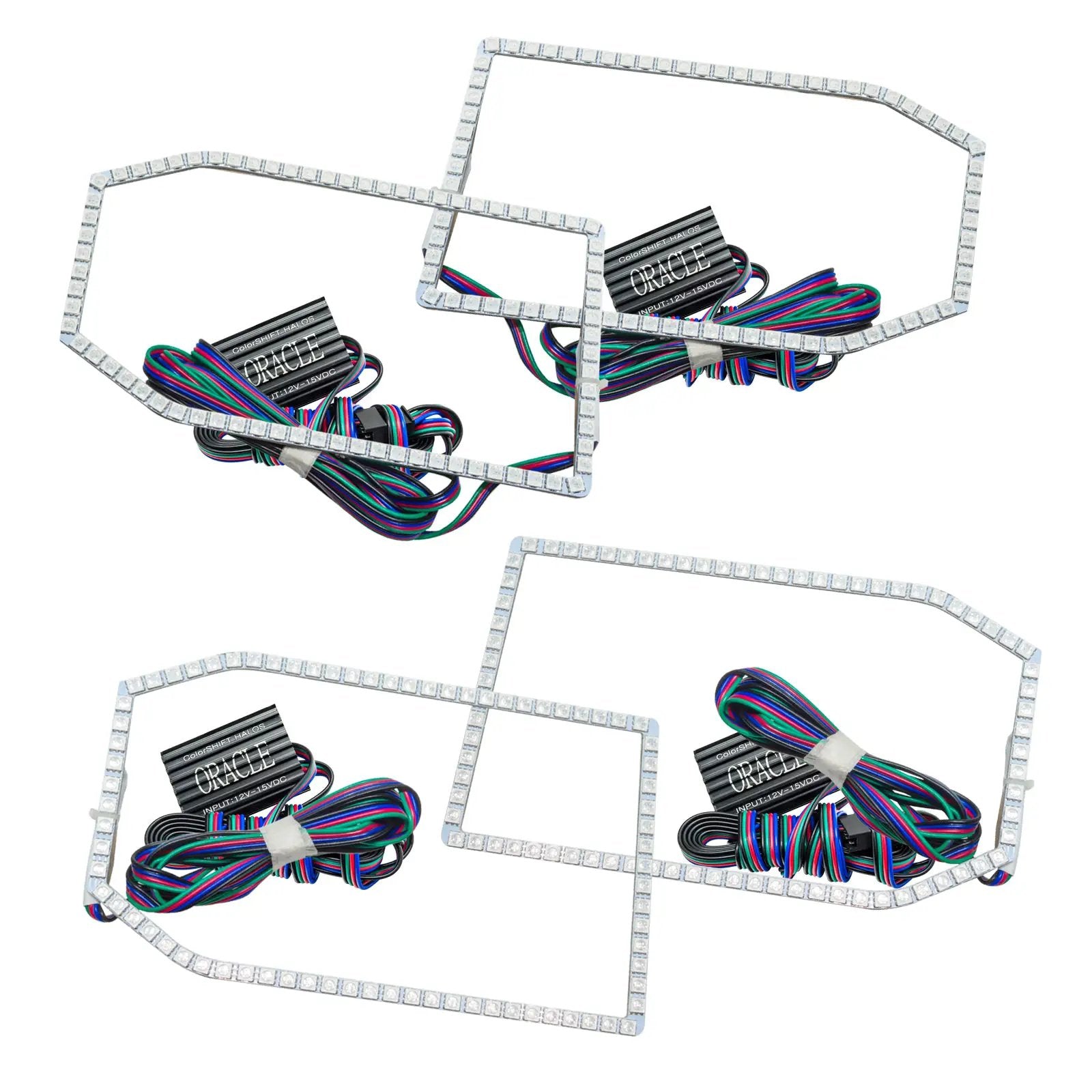 Oracle Lighting The kit does not include a ColorSHIFT(tm) controller. The halo kit uses an advanced LED chip which provides bright light output yet consumes less power. The kit mounts easily to your headlight housing with the provided 3M adhesive backing. by Oracle Lighting