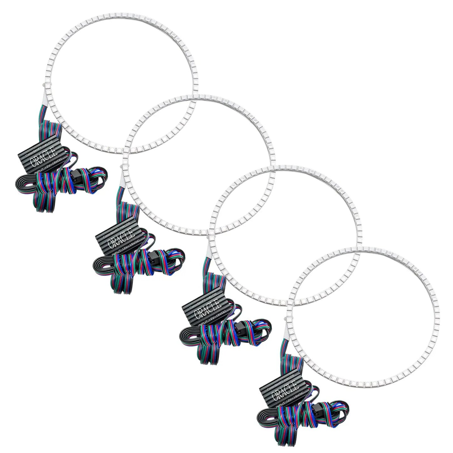 Oracle Lighting The kit does not include a ColorSHIFT(tm) controller. The halo kit uses an advanced LED chip which provides bright light output yet consumes less power. The kit mounts easily to your headlight housing with the provided 3M adhesive backing. by Oracle Lighting