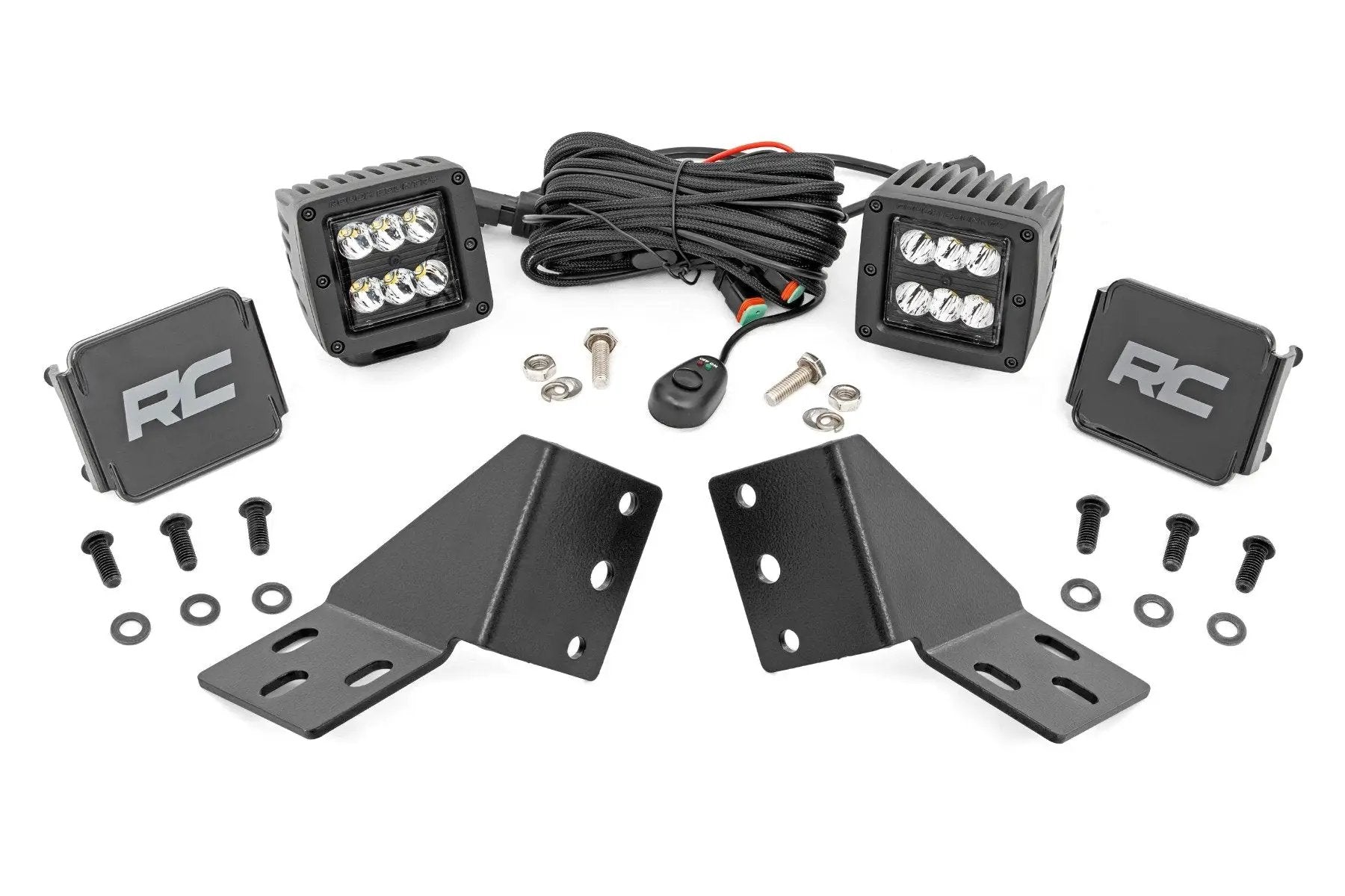 Rough Country LED Light Kit | Rear Mount | 2" Black Pair | CFMOTO UFORCE U10 Pro by Rough Country