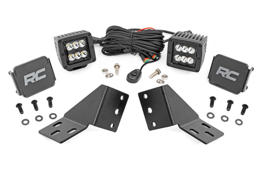 Rough Country LED Light Kit | Rear Mount | 2" Black Pair | CFMOTO UFORCE U10 Pro