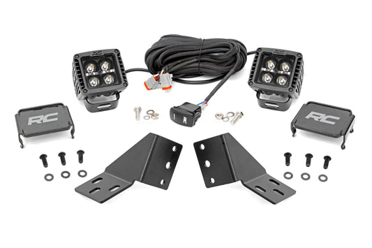 Rough Country LED Light Kit | Rear Mount | 2" Black Pair | Amber DRL | CFMOTO UFORCE U10 Pro