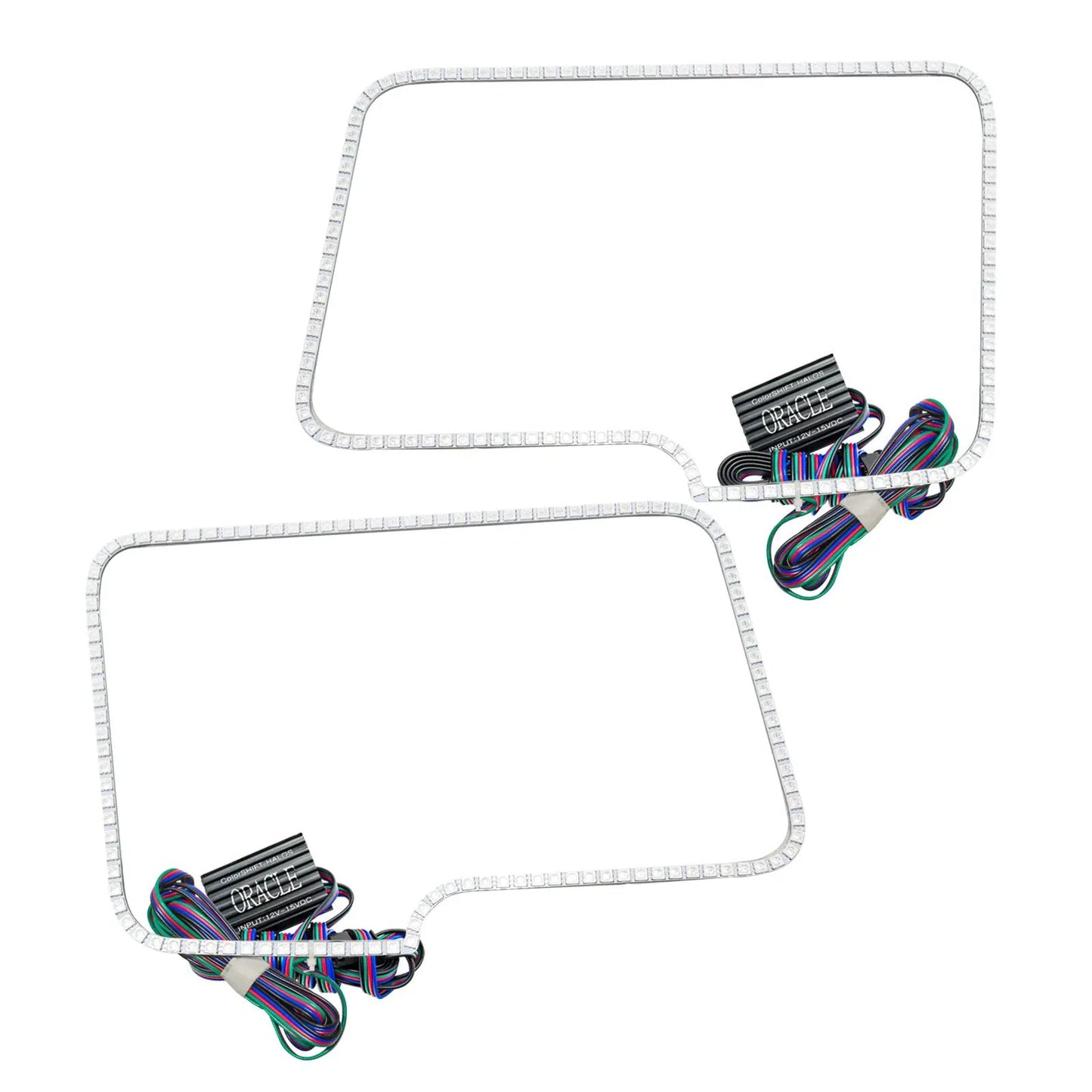 Oracle Lighting The kit does not include a ColorSHIFT(tm) controller. The halo kit uses an advanced LED chip which provides bright light output yet consumes less power. The kit mounts easily to your headlight housing with the provided 3M adhesive backing. by Oracle Lighting