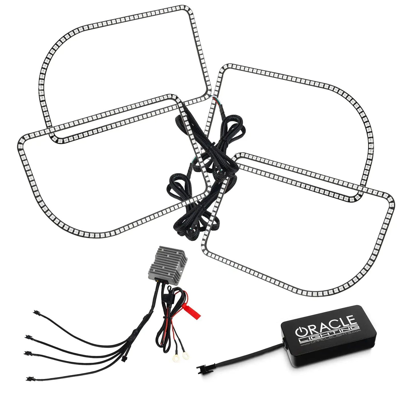 Oracle Lighting This headlight halo kit uses a simple plug and play wiring design. Once set up control, the user controls lights via a free smart phone app. by Oracle Lighting