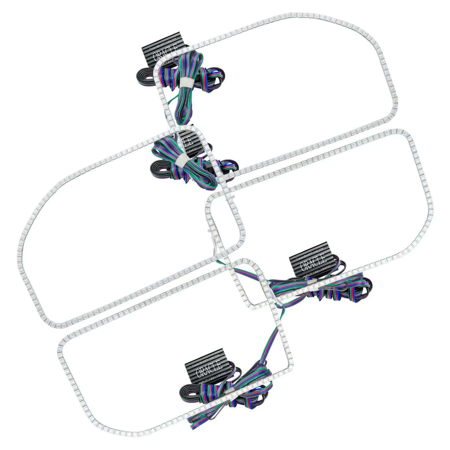 Oracle Lighting The kit does not include a ColorSHIFT(tm) controller. The halo kit uses an advanced LED chip which provides bright light output yet consumes less power. The kit mounts easily to your headlight housing with the provided 3M adhesive backing. by Oracle Lighting