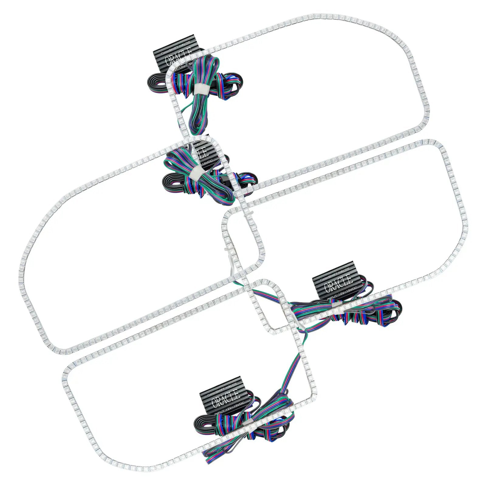Oracle Lighting The kit does not include a ColorSHIFT(tm) controller. The halo kit uses an advanced LED chip which provides bright light output yet consumes less power. The kit mounts easily to your headlight housing with the provided 3M adhesive backing. by Oracle Lighting