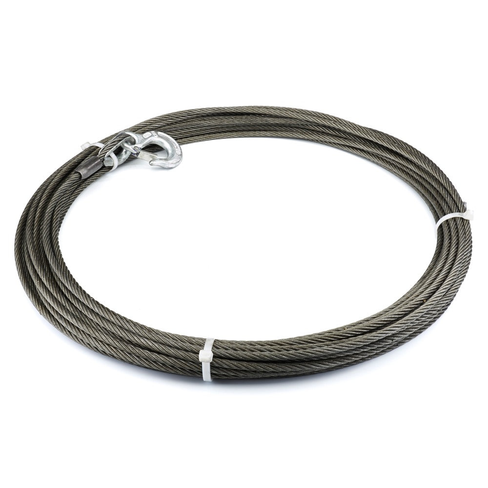 Warn 10540 Pound Capacity; 5/16 Inch Diameter x 100 Foot Length; EIPS Wire; Loop on One End and Hook on Other End