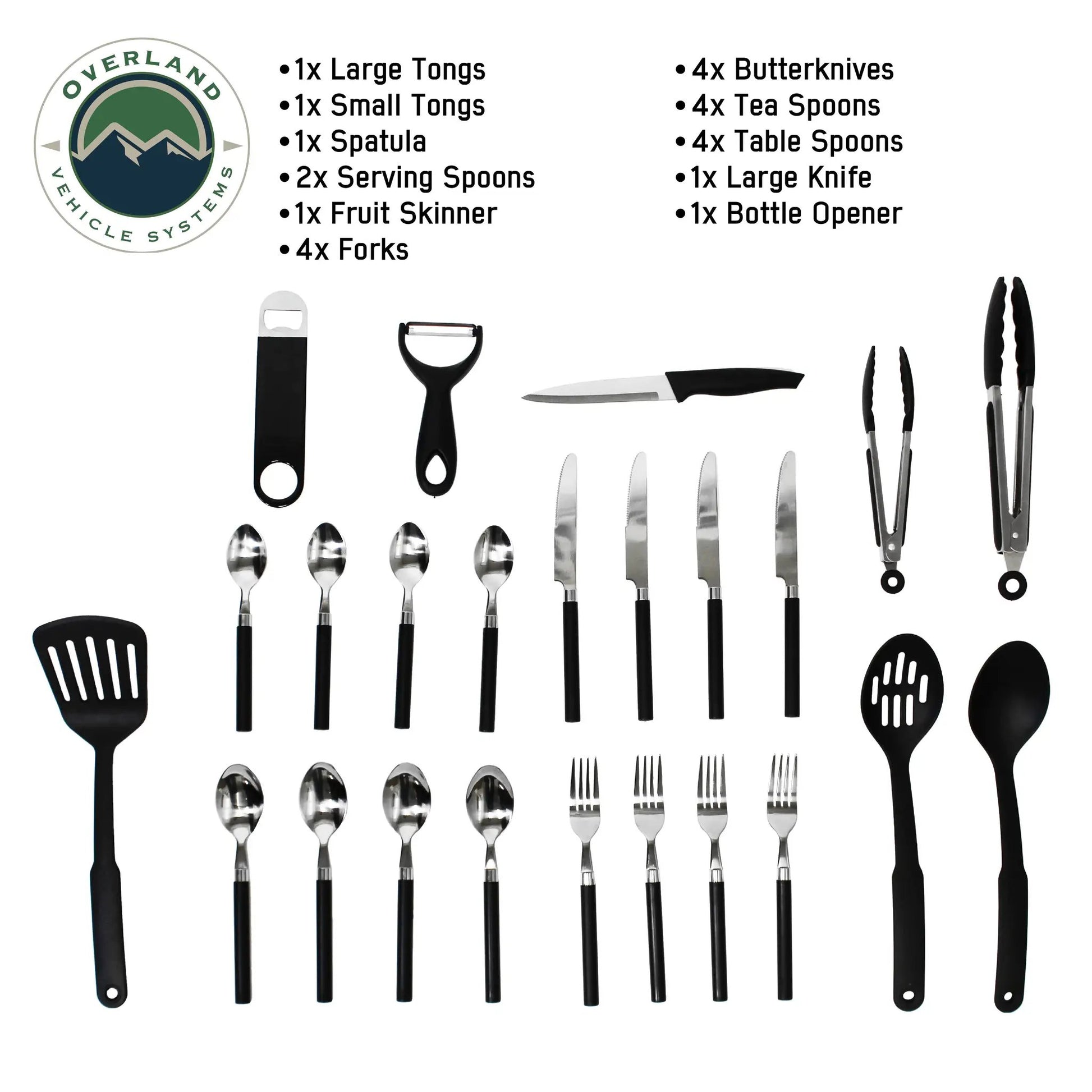 OVS Overland Kitchen Kit - 24 Piece Cooking and Utensil Kit, Hanging Carrying Case by OVS